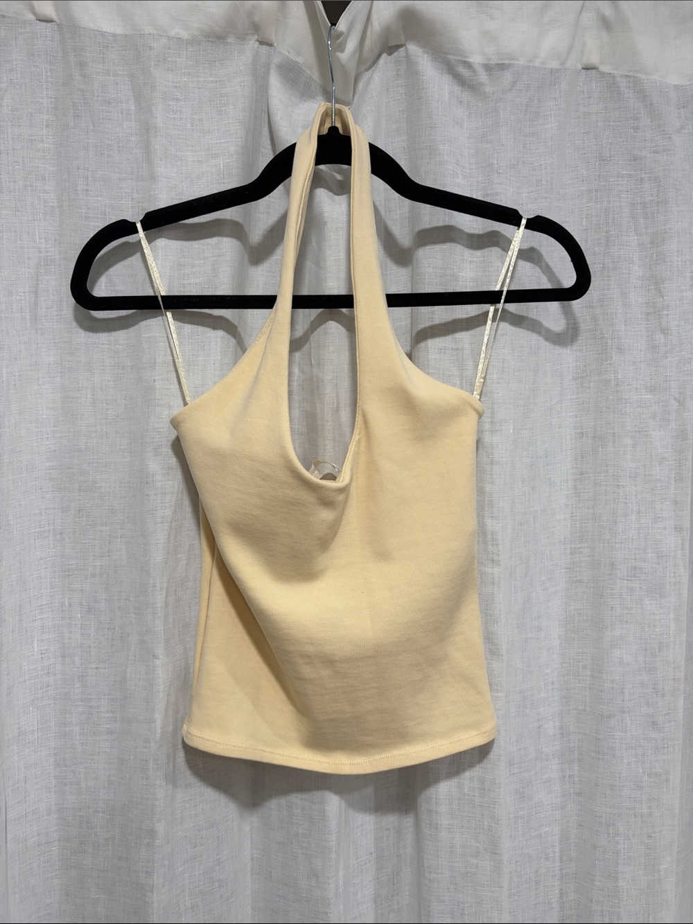 Zara Pale Yellow Halter Camisole